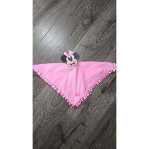 Disney Baby Minnie Mouse Security Blanket Pink Satin Trim Lovey Soft